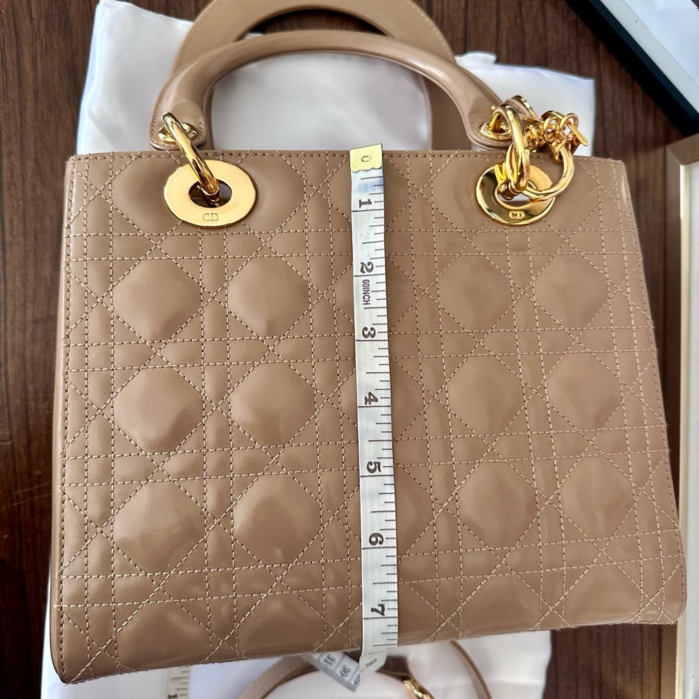 Christian Dior Tan Quilted Leather Handbag - Picture 11 of 17